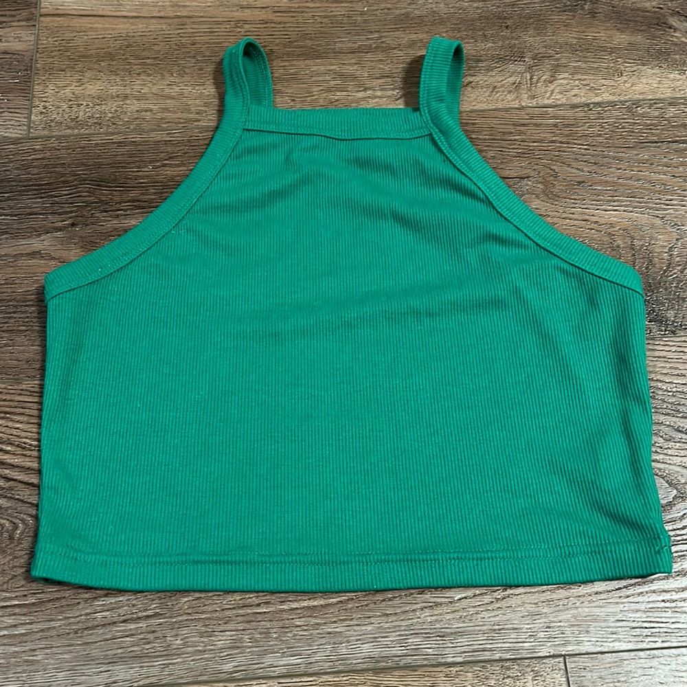 green tank top